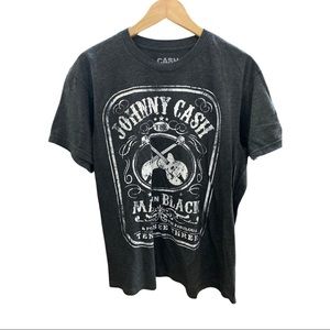 Johnny Cash T-shirt/ dark gray/ man in black/ Large size